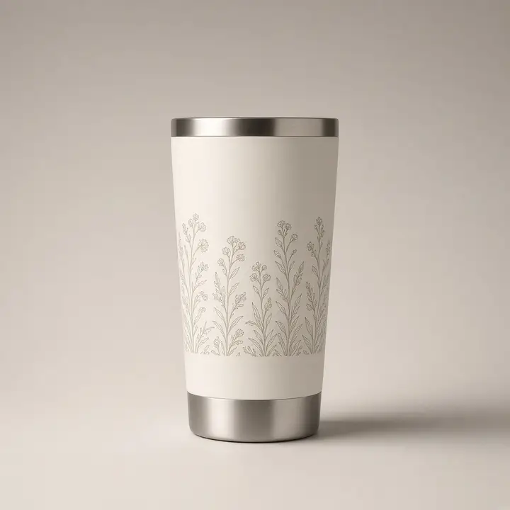 Coated tumbler engraving