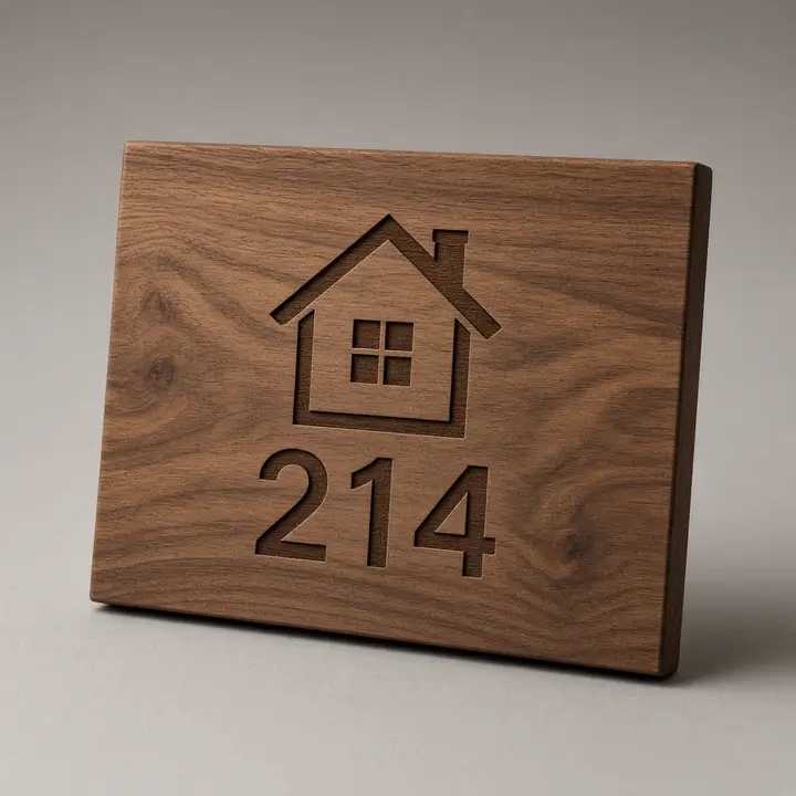 Walnut house sign